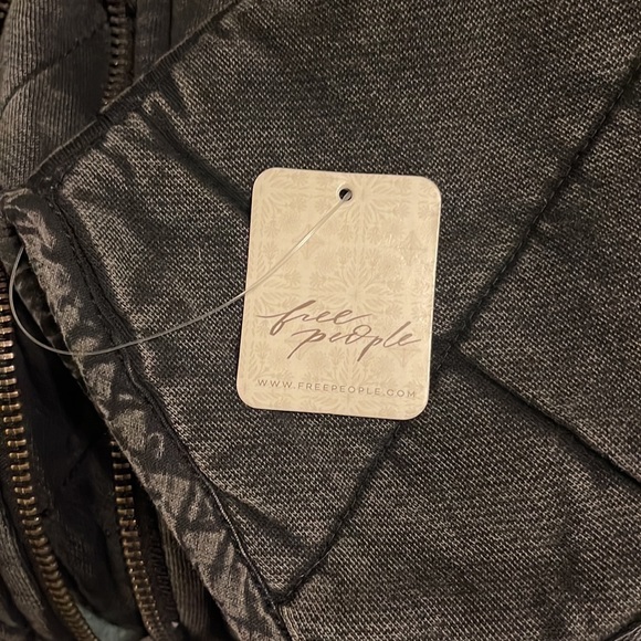 SOLD - FREE PEOPLE Quilted Knit Jacket - Black - Picture 2 of 4